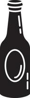icône de glyphe noir bouteille de bière vecteur
