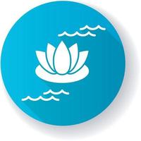 icône de glyphe de grandissime design plat bleu lotus vecteur