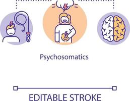 icône de concept de psychosomatique vecteur