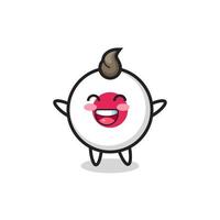 personnage de dessin animé d'insigne de drapeau de bébé heureux japon vecteur