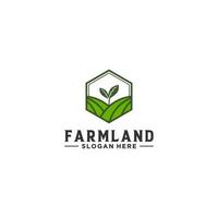 logo des terres agricoles sur fond blanc vecteur