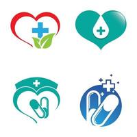 conception de jeu d'icônes de vecteur de modèle de logo de pharmacie