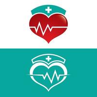 conception d'icône de vecteur de modèle de logo de soins cardiaques