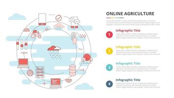 concept d'agriculture en ligne pour la bannière de modèle d'infographie vecteur