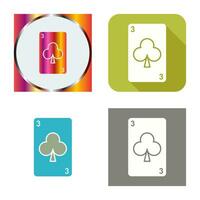 icône de vecteur de carte de clubs