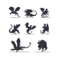 conception d'illustration vectorielle silhouette dragon vecteur