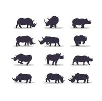 conception d'illustration vectorielle silhouette rhinocéros vecteur