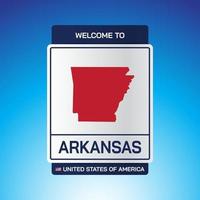 le signe états-unis d'amérique avec message, arkansas et carte vecteur