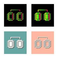 icône de vecteur de processeurs connectés