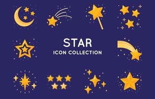 ensemble de collection d'icônes étoiles vecteur