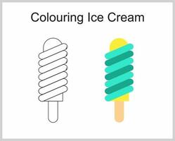 colorier une glace pour apprendre à colorier vecteur