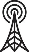 icône de ligne pour la tour radio vecteur