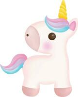 illustration de une mignonne Licorne. kawaii Licorne personnage collection. vecteur