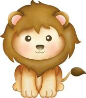 illustration de dessin animé de lion mignon vecteur