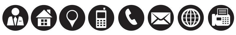 contactez-nous jeu d'icônes, symbole de téléphone, communication et site Web vecteur