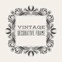 cadre de bordure vintage vector carré avec motif d'ornement rétro