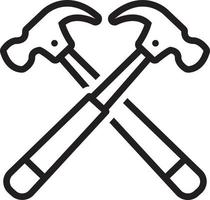 icône de ligne pour marteau vecteur