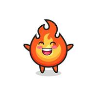 personnage de dessin animé de feu de bébé heureux vecteur