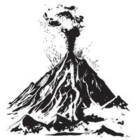 volcan rétro main tiré esquisser vecteur illustration la nature
