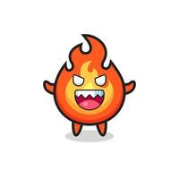 illustration du personnage mascotte du feu maléfique vecteur