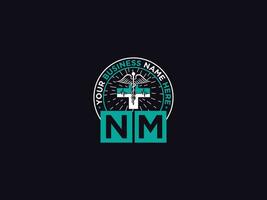 médical nm logo icône, initiale nm médecins logo lettre modèle vecteur