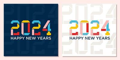 content Nouveau année 2024 salutation bannière logo conception illustration, Créatif et coloré 2024 Nouveau année vecteur