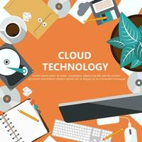 nuage La technologie concept. plat vecteur illustration