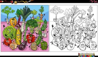 dessin animé poisson et Marin animal personnages groupe coloration page vecteur