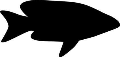 poisson silhouette vecteur. tropical poisson silhouette pouvez être utilisé comme icône, symbole ou signe. eau fraiche poisson icône pour conception en relation à animal, faune ou sous-marin vecteur