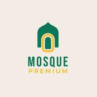 mihrab mosquée dôme prière musulman logo conception concept vecteur illustration symbole icône