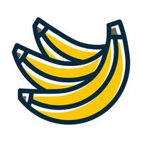 banane vecteur épais ligne rempli foncé couleurs