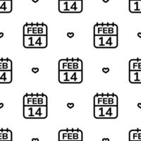 calendrier page de 14e février lequel est la Saint-Valentin journée sans couture modèle Contexte. vecteur