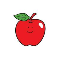 vecteur illustration Couleur les enfants souriant fruit Pomme clipart