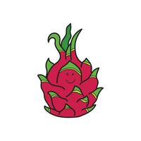 vecteur illustration Couleur les enfants souriant dragon fruit clipart