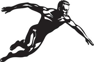 une nageur nager pose vecteur silhouette illustration