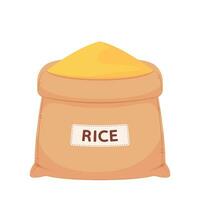 vecteur de dessin animé de sac de riz. sac de riz. symbole. création de logos.
