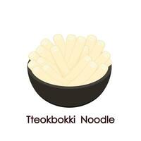 tteokbokki nouille vecteur, coréen aliments. épicé riz gâteau. vecteur