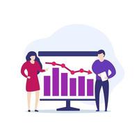 récession ou déclin économique, illustration vectorielle vecteur