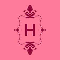 lettre h classique beauté ancien initiale vecteur logo Cadre conception