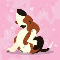 mignonne scratch beagle chien dessin animé personnage vecteur illustration