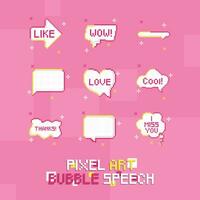 ensemble de discours bulles pixel art vecteur illustration