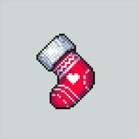 pixel art illustration Noël chaussettes. pixélisé Noël chaussettes. Noël chaussettes cadeau pixélisé pour le pixel art Jeu et icône pour site Internet et vidéo jeu. vieux école rétro. vecteur