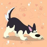 mignonne reniflement rauque chien dessin animé personnage vecteur illustration
