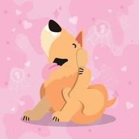 mignonne scratch chien dessin animé personnage vecteur illustration