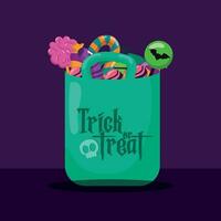 coloré Halloween des sucreries sac content Halloween vecteur illustration