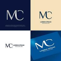 mc initiale caractères moderne luxe logo modèle pour affaires vecteur