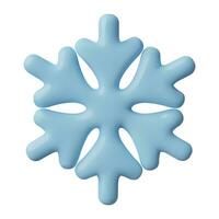3d minimal flocon de neige icône réaliste bleu Plastique Trois dimensionnel vecteur hiver vacances décoration
