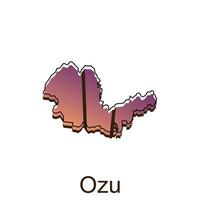 carte ville de ozu conception, haute détaillé vecteur carte - Japon vecteur conception modèle, adapté pour votre entreprise