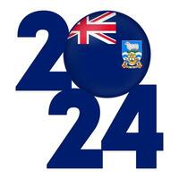 content Nouveau année 2024 bannière avec Falkland îles drapeau à l'intérieur. vecteur illustration.