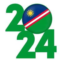 content Nouveau année 2024 bannière avec Namibie drapeau à l'intérieur. vecteur illustration.
